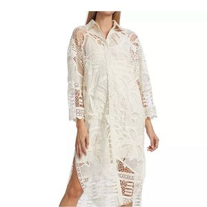 NWT Off White Guipure Lace Shirtdress size S